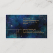 Carte De Visite Cosmos spirale dorée Vague Aquarelle (Dos)