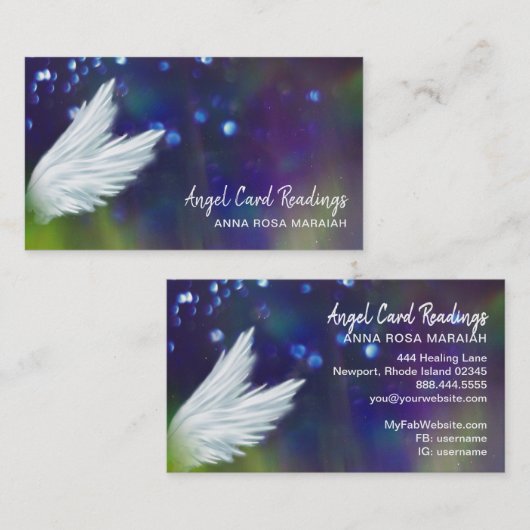 Carte De Visite *~* Cosmos Stars Galaxy Angel Wings Universe (Devant / Derrière)