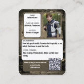 Carte De Visite Cosplay Fantasy Médiéval Coscards | Code QR (Dos)