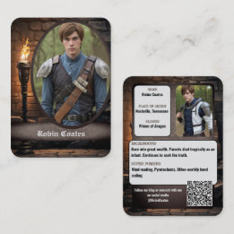 Carte De Visite Cosplay Fantasy Médiéval Coscards | Code QR