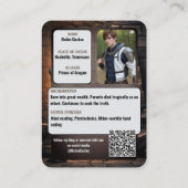 Carte De Visite Cosplay Fantasy Médiéval Coscards | Code QR (Dos)