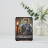 Carte De Visite Cosplay Fantasy Médiéval Coscards | Code QR (Debout devant)