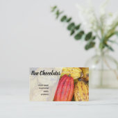 Carte De Visite Cosses d'haricot organiques de cacao pour faire le (Debout devant)