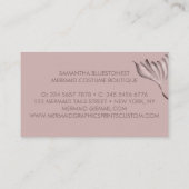 Carte De Visite Costume bustier à queue rose populaire sirène (Dos)