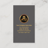 Carte De Visite Costume noir Elegance Chauffeur Pilote Épingle d'o (Dos)