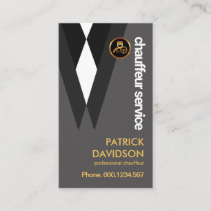 Carte De Visite Costume noir Elegance Chauffeur Pilote Épingle d'o