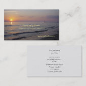 Carte De Visite Côte de vagues de plage de coucher du soleil, (Devant / Derrière)