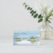 Carte De Visite Côte Ocean Beach Blue Watercolor Professionnel (Debout devant)