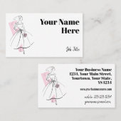Carte de visite côté rose de la mariée de mode (Devant / Derrière)