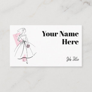 Carte de visite côté rose de la mariée de mode