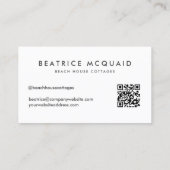 Carte de visite côtier de baleine bleu moderne (Dos)