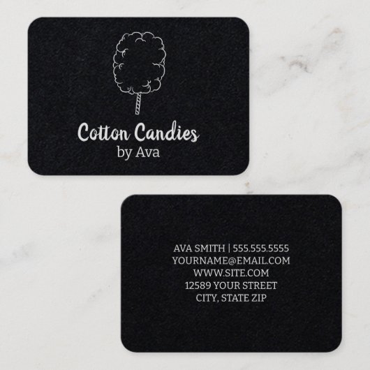 Carte De Visite Coton Candy (Devant / Derrière)