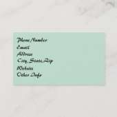 Carte De Visite Coton Candy Vert Abstrait (Dos)