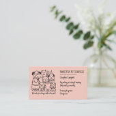 Carte De Visite Coton QR pour chien de chat de chat (Debout devant)