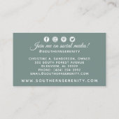 Carte De Visite Coton rustique du Sud et médias sociaux botaniques (Dos)