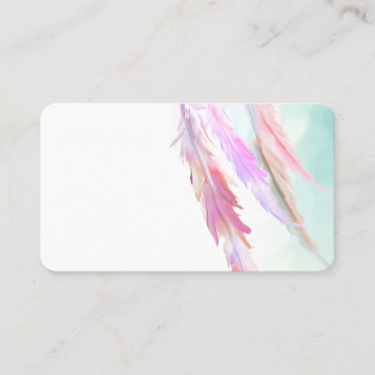 Carte de visite Cottage Boho Shabby Chic Plumes (Devant)
