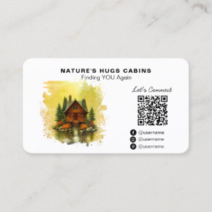 Carte De Visite *~* Cottage Lodge Location de Cabine QR AP49 LOGO