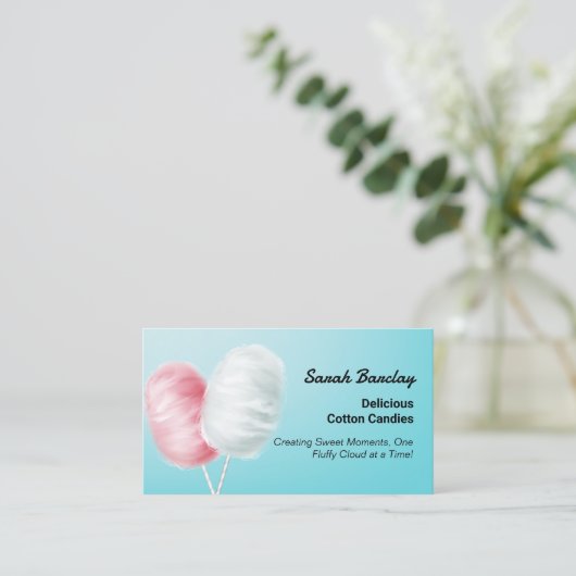 Carte De Visite Cotton Candies Custom QR (Debout devant)