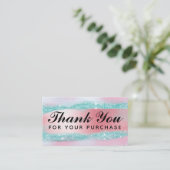 Carte De Visite Cotton Candy Merci bleu rose (Debout devant)