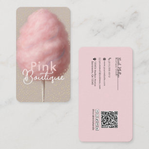 Carte De Visite Cotton Candy Sucre Rose et Or Confetti Boutique 
