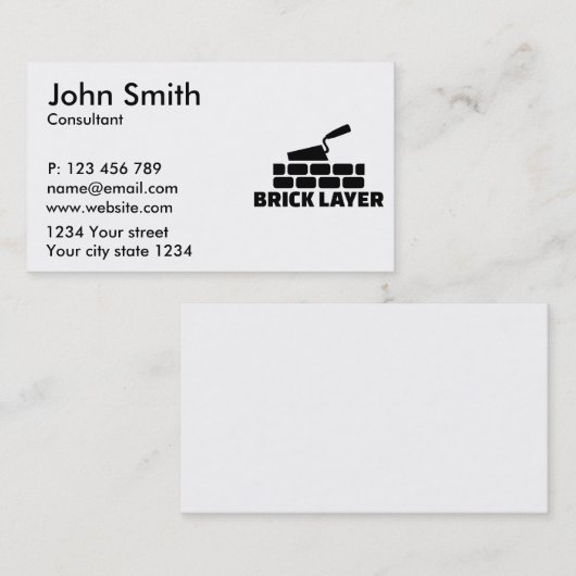 Carte De Visite Couche de brique (Devant / Derrière)