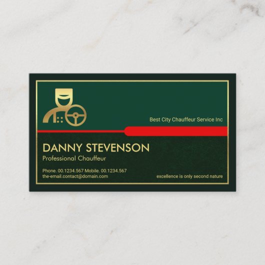 Carte De Visite Couche de grunge verte avec tabulation rouge éléga (Devant)