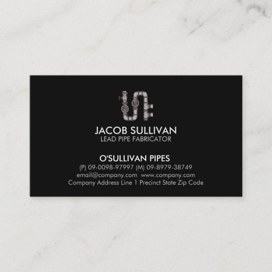 Carte De Visite Couche de tuyau de plomberie (Devant)