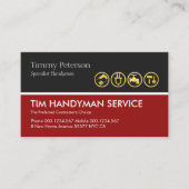 Carte De Visite Couche d'outils main main gris noir (Devant)