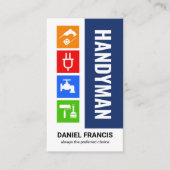 Carte De Visite Couche d'outils pour homme de main spécial bleu (Devant)