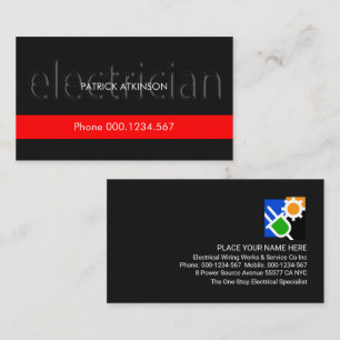 Carte De Visite Couche rouge translucide par électricien