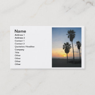 Carte De Visite Coucher de soleil à Venice Beach Californie