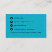 Carte De Visite Coucher de soleil bleu Turquoise tropical à traver (Dos)