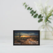 Carte de visite Coucher de soleil Cactus du désert (Debout devant)