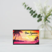 Carte De Visite Coucher de soleil dans les tropiques aquarelle pei (Debout devant)