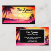 Carte De Visite Coucher de soleil dans les tropiques aquarelle pei (Devant / Derrière)