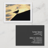 Carte De Visite Coucher de soleil de goélands argentés (bordé) (Devant / Derrière)