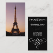 Carte De Visite coucher de soleil de la tour eiffel (Devant / Derrière)