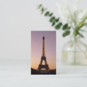 Carte De Visite coucher de soleil de la tour eiffel (Debout devant)