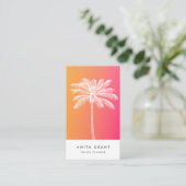 Carte De Visite Coucher de soleil de palmier blanc tropical (Debout devant)