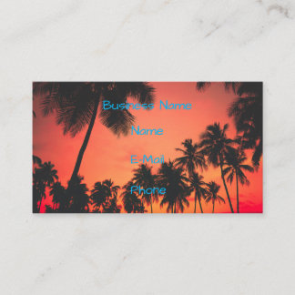 Carte De Visite Coucher de soleil des palmiers tropicaux