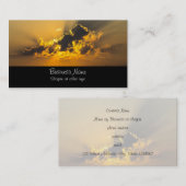 Carte De Visite Coucher de soleil d'or illumine un nuage (Devant / Derrière)