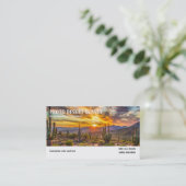 Carte de visite Coucher de soleil du désert (Debout devant)