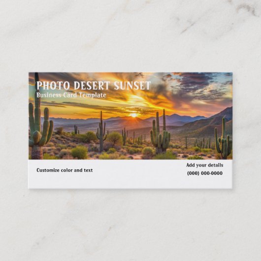 Carte de visite Coucher de soleil du désert (Devant)