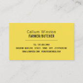 Carte De Visite Coucher de soleil, fermier et boucher du pays (Dos)