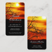 Carte de visite Coucher de soleil orange rouge sil (Devant / Derrière)
