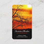 Carte de visite Coucher de soleil orange rouge sil (Dos)