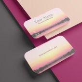 Carte de visite coucher de soleil rose