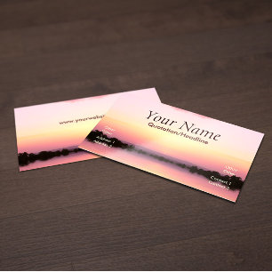 Carte de visite coucher de soleil rose