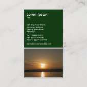 Carte De Visite Coucher de soleil sur la baie de Cardiff - Vert fo (Dos)