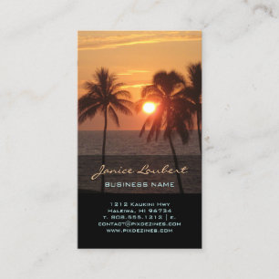 Carte De Visite Coucher de soleil sur la plage de Pix-Dezines à Ha